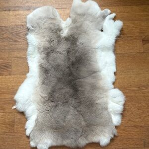 0798 Rex rabbit hide Natural Two-Tone Cream and Taupe